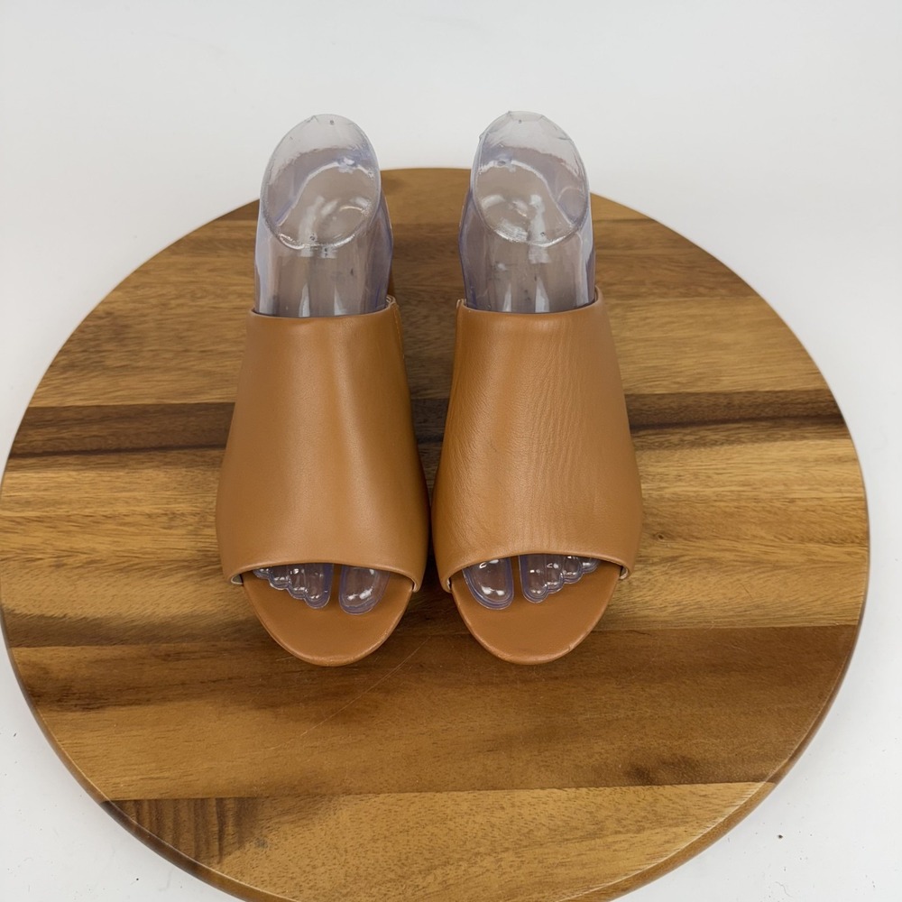 New Womens Aerosoles Cassy Brown Leather Heeled Slide Sandals Size 10 M NWOB - Picture 4 of 10